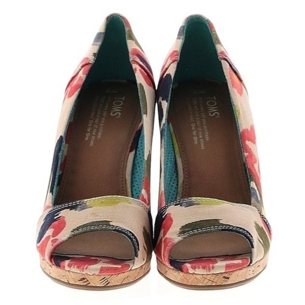 Toms Floral Wedges